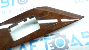 Rear left window lift control trim for Lexus RX350 RX450h 10-15, light wood finish, worn