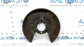 The rear left brake disc cover of a Toyota Highlander 20-25 is dented.