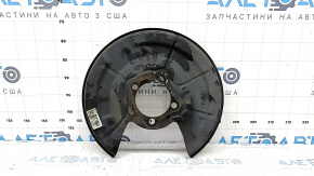 The rear left brake disc cover of a Toyota Highlander 20-25 is dented.