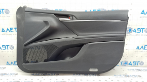 Front right door trim panel for Toyota Camry v70 18-23, black with black plastic insert, rubber armrest, with handle, scratches