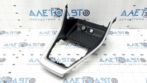 Toyota Rav4 19-24 front center console trim, black without wireless charging, 2 pieces, gray insert, scratches