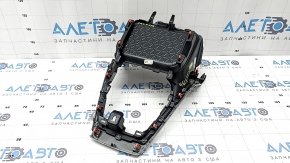 Toyota Rav4 19-24 front center console trim, black without wireless charging, 2 pieces, gray insert, scratches