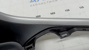Toyota Rav4 19-24 front center console trim, black without wireless charging, 2 pieces, gray insert, scratches