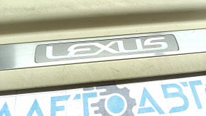 Front left door sill plate for Lexus RX350 RX450h 10-15 beige, with chrome trim, scratches