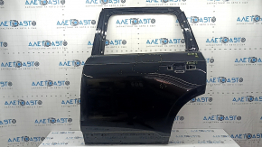 The bare rear left door of a Volvo XC90 16-22 black 717, dents, bump
