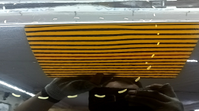 The bare rear left door of a Volvo XC90 16-22 black 717, dents, bump