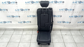 Volvo XC90 16-23 black leather center rear seat for 3 rows, with seat belt, needs cleaning, dented, broken latch