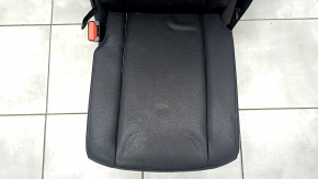 Volvo XC90 16-23 black leather center rear seat for 3 rows, with seat belt, needs cleaning, dented, broken latch
