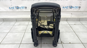 Volvo XC90 16-23 black leather center rear seat for 3 rows, with seat belt, needs cleaning, dented, broken latch