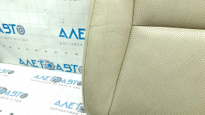 Lexus RX350 RX450h 13-15 passenger seat trim, lower part, beige leather, perforated, heated, cracks in the leather, oxidized chips