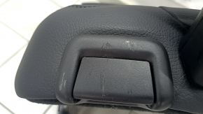 Rear row of seats, left, 3rd row, Volvo XC90 16-23, black leather, scratches on plastic, dented, needs cleaning