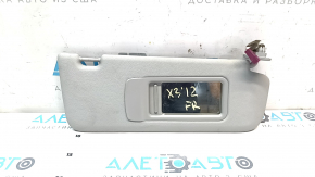 Right sun visor for BMW X3 F25 11-17, gray, without hook