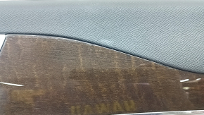 Volvo XC90 16-22 rear right door panel, black leather, black leather armrest and insert, birch molding, Bowers & Wilkins, with backlighting, nicks, tears, needs cleaning, dent