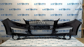 Bare front bumper for Audi Q7 4L 10-15 with parking sensors and headlight washers, with plugs, scratches, and dents