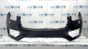 Front bumper, bare, Volvo XC90 16-19, for headlight washers without park assist, black, scratches, dents, fake, non-factory holes