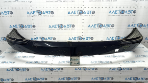 Rear bumper, bare lower part, Volvo XC90 16-23, for parking sensors, black, scratches, dented