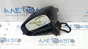 Left side mirror assembly for Volvo XC90 16-23, 14+4 pins, turn signal, heated, auto-dimming, BSM, camera, black