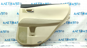 Rear right door panel for Lexus RX350 RX450h 13-15 beige with beige leather insert, beige leather armrest, with handle, without tweeter