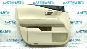 Front left door panel for Lexus RX350 RX450h 13-15, beige with beige leather insert, beige leather armrest, with handle, without tweeter, for cleaning