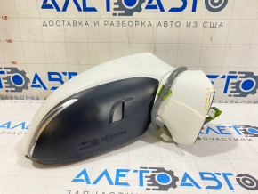 Right side mirror assembly for Lexus ES300h ES350 13-15, 13 pins, turn signal, white, cracked plastic
