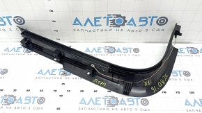 Volvo XC90 16-23 black front right inner door sill with chrome insert and backlight, scratches, broken connector mount