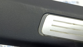 Volvo XC90 16-23 black front left inner door sill with chrome insert and backlight, scratches, broken backlight