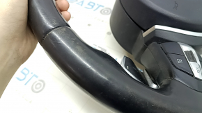Steering wheel assembly BMW 4 F32/33/36 14-20 black leather, heated, M Sport, with airbag, with buttons, with paddle shifters, worn, scratches