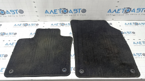 Set of floor mats for Volvo XC90 16-18 (3 rows), cloth, black, needs cleaning, driver's side is worn