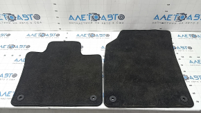 Set of floor mats for Volvo XC90 16-18 (3 rows), cloth, black, needs cleaning, driver's side is worn