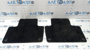 Set of floor mats for Volvo XC90 16-18 (3 rows), cloth, black, needs cleaning, driver's side is worn