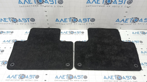 Set of floor mats for Volvo XC90 16-18 (3 rows), cloth, black, needs cleaning, driver's side is worn