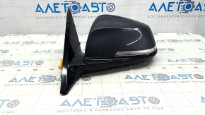Left side mirror assembly BMW 4 F32/33/36 14-20 5-pin, turn signal, heated, Shadow-Line, graphite, worn