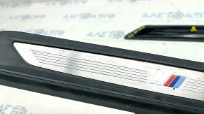 Set of exterior door sill trims for BMW 4 Series F36 15-20 Gran Coupe, black with chrome insert, M Sport, scratches
