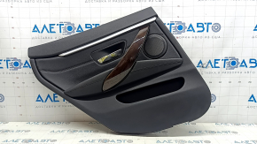 Rear left door panel for BMW 4 Series F36 15-20 Gran Coupe, with backlight, black leather, wood trim, scratches, dents, needs cleaning
