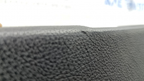 Front left door panel for a BMW 4 Series F36 15-20 Gran Coupe, with backlighting, black leather, wood trim, peeling handle cover, broken mount, scratches, dents, needs cleaning