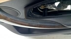 Front right door panel for BMW 4 Series F36 15-20 Gran Coupe, with backlighting, black leather, wood insert, peeling handle cover, scratches, needs cleaning