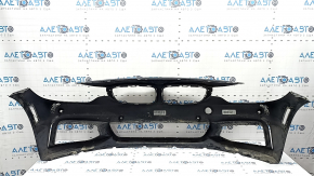 Bare front bumper BMW 4 F32/33/36 14-20 for parking sensors and headlight washers, without PMA, M Pack, graphite, scratches, pressed, broken fasteners