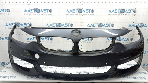 Bare front bumper BMW 4 F32/33/36 14-20 for parking sensors and headlight washers, without PMA, M Pack, graphite, scratches, pressed, broken fasteners