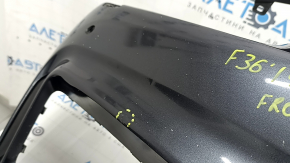 Bare front bumper BMW 4 F32/33/36 14-20 for parking sensors and headlight washers, without PMA, M Pack, graphite, scratches, pressed, broken fasteners