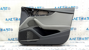 Audi A5 F5 17-19 5D black front right door trim, gray leather insert, gray leather armrest, Bang & Olufsen