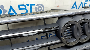 Radiator grille assembly for Audi A5 F5 18-19, matte black + chrome, missing emblem, chrome defect