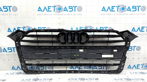 Radiator grille assembly for Audi A5 F5 18-19, matte black + chrome, missing emblem, chrome defect