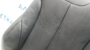 Upper passenger seat trim for BMW 4 Series F36 15-20 Gran Coupe, black leather, SCHWARZ, Sport, heated, scratches, needs cleaning