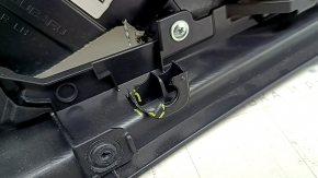 Subaru Forester 19-24 SK rear left door panel, black with gray insert, leather + cloth, gray leather armrest, with handle and seal, broken fastener, scratches, needs cleaning