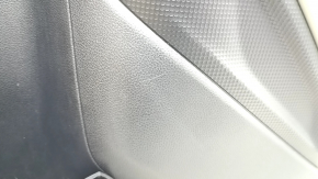 Subaru Forester 19-24 SK rear right door panel, black with gray insert, leather + cloth, gray leather armrest, with handle and seal, scratches, needs cleaning