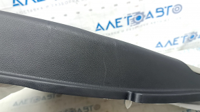 Subaru Forester 19-24 SK rear right door panel, black with gray insert, leather + cloth, gray leather armrest, with handle and seal, scratches, needs cleaning
