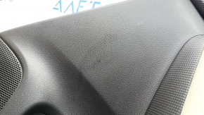 Subaru Forester 19-24 SK rear right door panel, black with gray insert, leather + cloth, gray leather armrest, with handle and seal, scratches, needs cleaning
