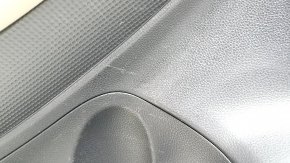 Subaru Forester 19-24 SK front left door panel, black with gray insert, cloth + leather, gray leather armrest, with handle and seal, scratches, dented, needs cleaning