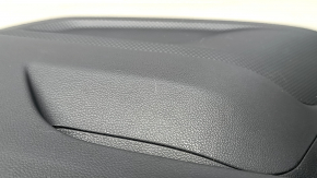 Subaru Forester 19-24 SK front left door panel, black with gray insert, cloth + leather, gray leather armrest, with handle and seal, scratches, dented, needs cleaning