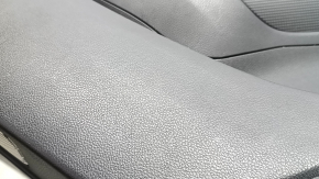 Subaru Forester 19-24 SK front left door panel, black with gray insert, cloth + leather, gray leather armrest, with handle and seal, scratches, dented, needs cleaning